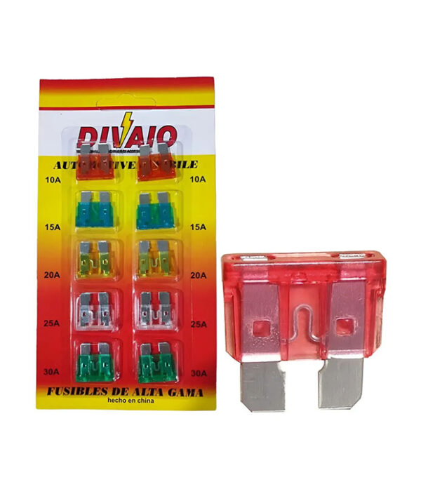 FUSIBLE DIVAIO FICHA EN BLISTER SURTIDO X 10 UNI