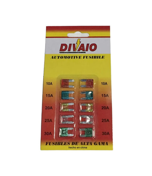 FUSIBLE DIVAIO MINI FICHA EN BLISTER SURTIDO X 10 UNI
