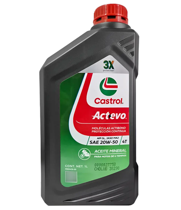 castrol 20w50 actevo mineral ACEITE MINERAL 20W50 4T ACTEVO 1LT